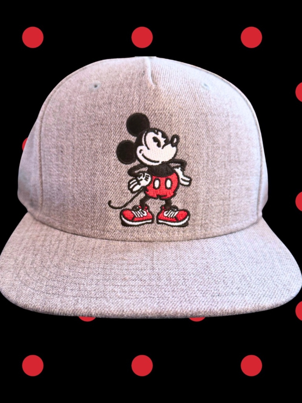 Disney x Vans Mickey Mouse Embroidered Baseball Cap, Grey, No Tags